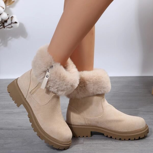 Warm Plush Boots, Winter Fashion Side-Zipper, Snow Boot.