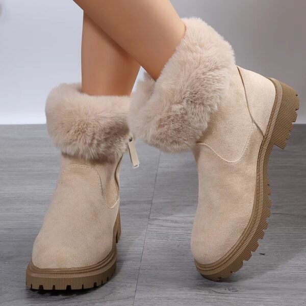 Warm Plush Boots, Winter Fashion Side-Zipper, Snow Boot. - Image 2