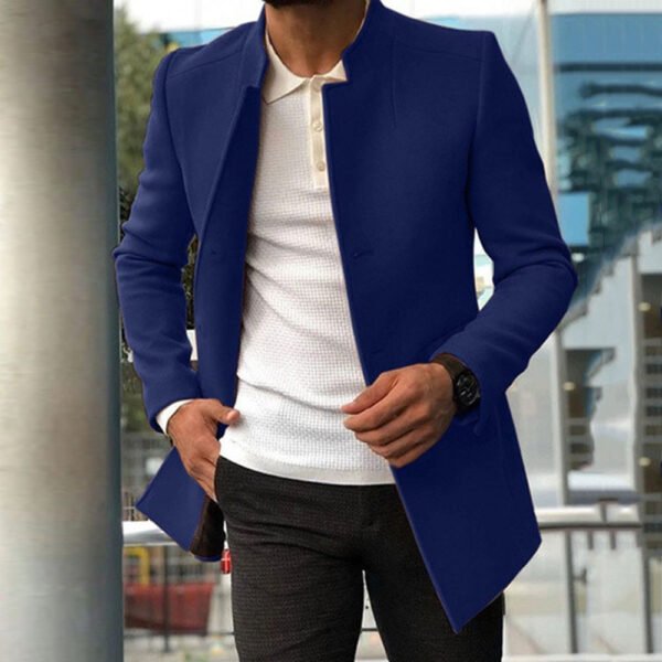 Men's Slim Coat Fashion Single-breasted Solid Color. - Image 4