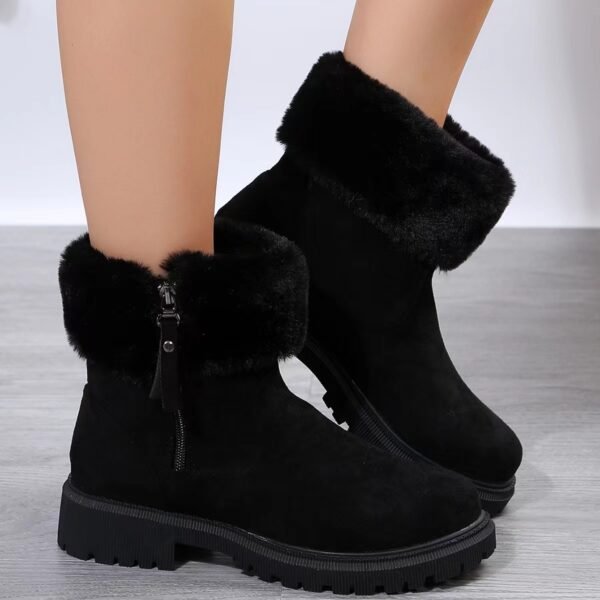 Warm Plush Boots, Winter Fashion Side-Zipper, Snow Boot. - Image 6