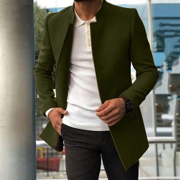 Men's Slim Coat Fashion Single-breasted Solid Color. - Image 5