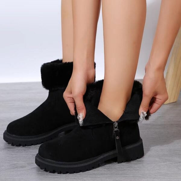 Warm Plush Boots, Winter Fashion Side-Zipper, Snow Boot. - Image 7