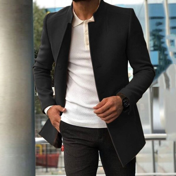 Men's Slim Coat Fashion Single-breasted Solid Color. - Image 6