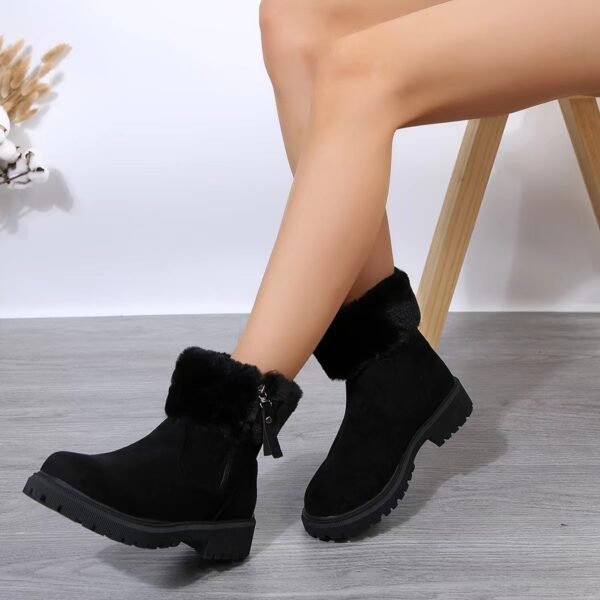 Warm Plush Boots, Winter Fashion Side-Zipper, Snow Boot. - Image 4