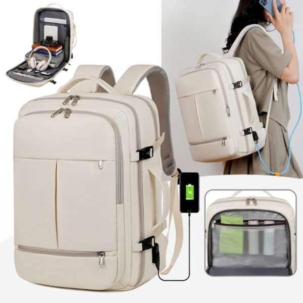 Large Capacity Backpack, Multiple Pockets And Zippers.