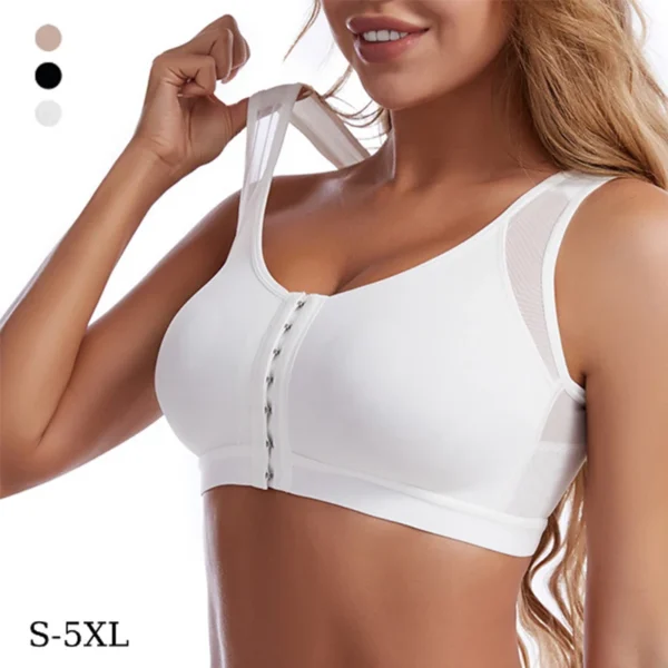 Front Closure Posture Corrector Lift Up Bra Women Push Up Cross Back.